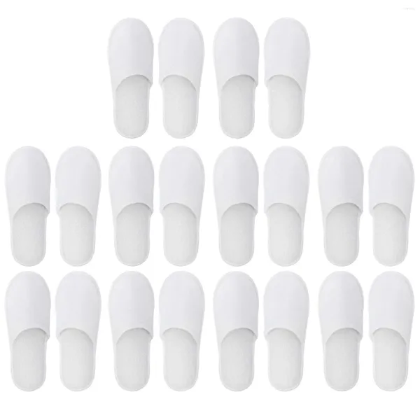 Slippers 10pcs descartáveis Fechados para homens e mulheres El Shoes Guest White