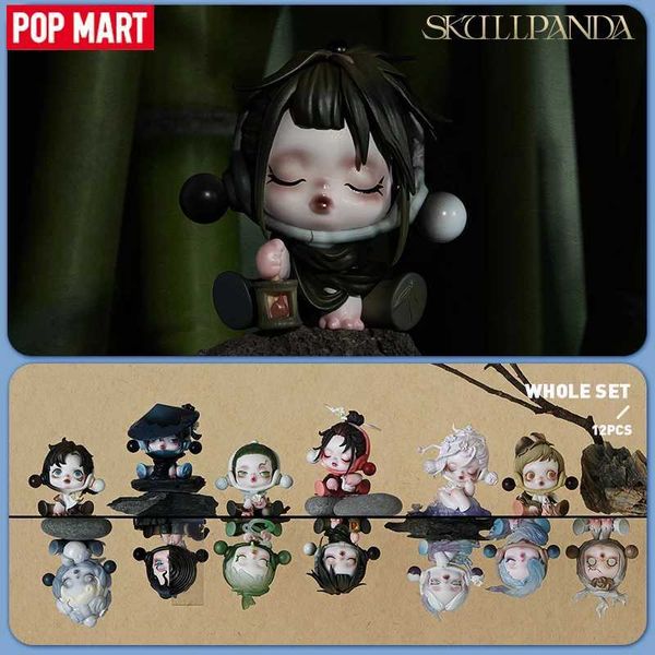 Blind Box Mart SkullPanda A Plum Plum Blossom Série Misterial Box 1PC/12pcs Popmart SP Blind Box Cute Toy Ação Figura T240506