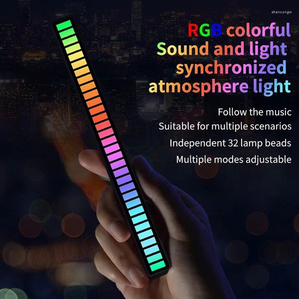 Lampade da tavolo 16 LED RGB LED Light Bar Control Control Desktop Sfondo Atmosfera Music Sync TV Wall Computer Game camera da letto Night