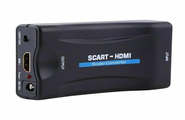 Adattatore video audio convertitore SCART 1080p per HDTV Sky Box STB per smartphone HD TV DVD Nuovo 2495315