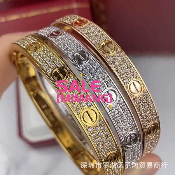 Designer -Pattres Bangle High Version Plating Mijin gegen Gold CNC Craft Card Love Black Nail Full Sky Star Wide Edition Rosenarmband für Frauen