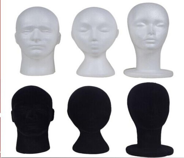 STYROFOAM E VELVET MANNEQUIN CAPA HAIXA HAIXO DO HAIG BLACK OU BRANCO DISPLAY MASCIMENTE MASCILO DE CABEÇA7858407