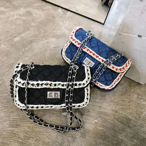 Bag 2024 Fashion Designer Women Spley Lady Lady Denim Messenger Borsetto femmina Casual Prom Party Crossbody Small Square Borse quadrate