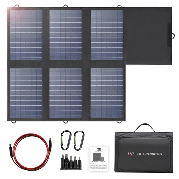 AllPowers Painel solar 60W Charger dobrável com 18V DCUSBC 60WUSBA2 para Powerstation Camping Laptop PoneLing 240508