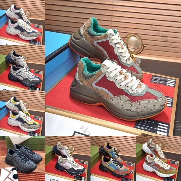 Designer Rhyton Casual Scarpe Sneaker multicolore da uomini Allenatori donne Vintage Chaussures Platform Sneaker Sneakers Sneaker Sneaker Sneaker 35-45