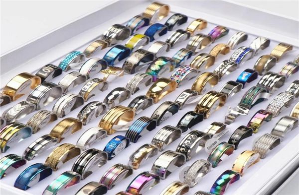 100pcslot Fashion Multi -Roglor Love Steel Rings для женщин для женщин разные стильные подарки ювелирные изделия Whole2252205