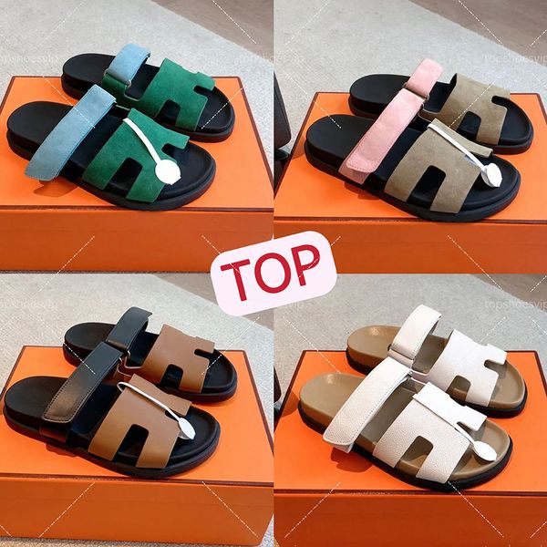 Sandalen Designer-Hausschuhe Dicke Soled Slides Domens Sandals Herren Hausschuhe Sommer Casual Beach Ehepaar Siebs echtes Leder-Top-Qualität mit Box EU35-46