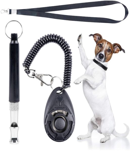 Treinamento para cães Apito com kit de clicker UltraSonic com cordão para recall de animais de estimação Controle silencioso JK2012KD7874289