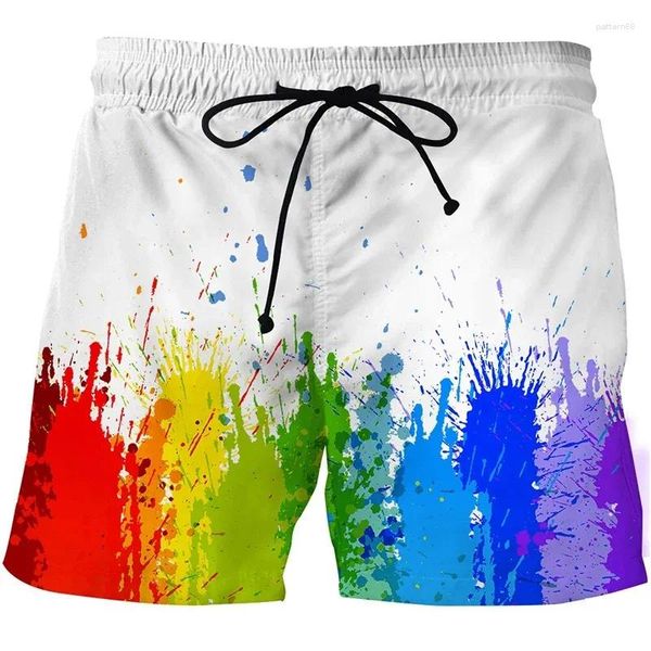 Shorts masculinos rabiscam 3d prima praia masculino abstrato arte calça curta cool curta