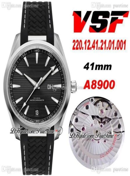 VSF AQUA TERRA 150M MASTER CAL A8900 MENS AUTOMATICO OROLOGIO NERO COMPLATO TECCOLATO BLACO CINGOLO DELLA MANA CONSEGNA CON LINEA BIANCA 2201241211902327