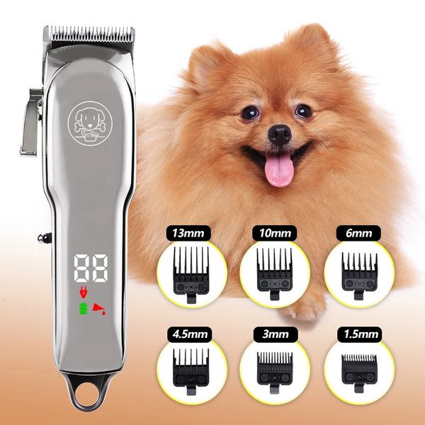 Hunde Haar Clipper Elektrische Haustierkatze Pflege Trimmer LCD -Keramikblattschneider Tier Haarschnitte Lärm Welpe Groomer 240508