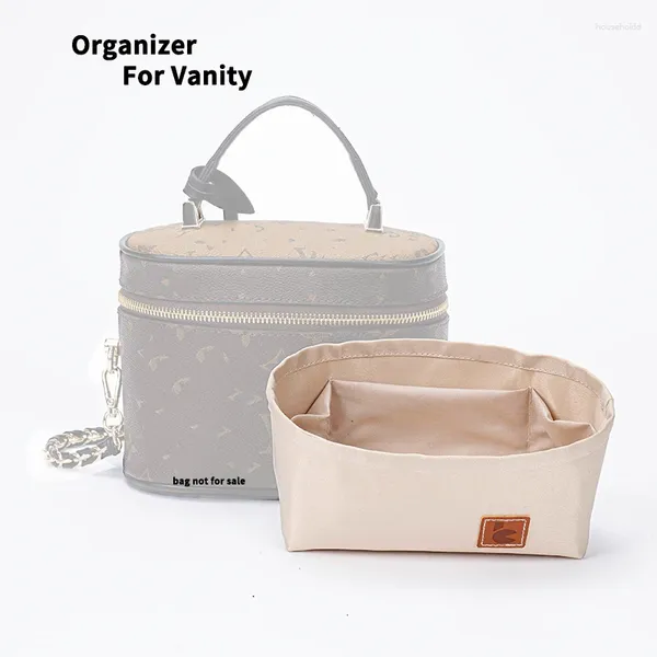 Bolsas de armazenamento Inserir organizador de bolsa para v-anity luxury feminino caixa de maquiagem cetim bolsa bolsa bolsa shaper