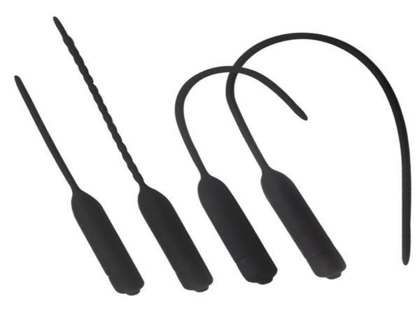 Männlicher Masturbationsstift mit vibrierenden Silikon -Pferdaugen -Urethral -Dilator Schwulen Paar sexy Toys3428431