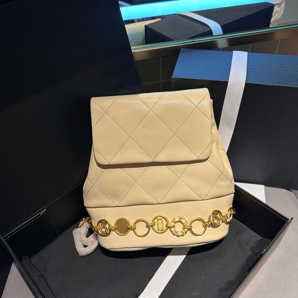 Дизайнерская сумка роскошная рюкзак золотой значок винтажный женский рюкзак с бриллиантовой решеткой кожа