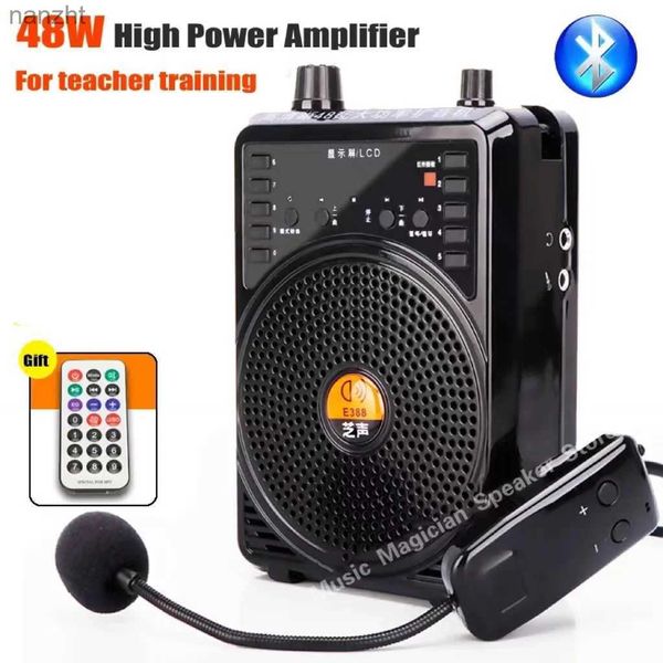 Alto-falantes portáteis alto-falantes de telefone celular 48w Wired 2.4g Wireless Voice Amplifier Guia de ensino portátil Promoção amplificador de disco U Microfone Bluetooth Speaker wx