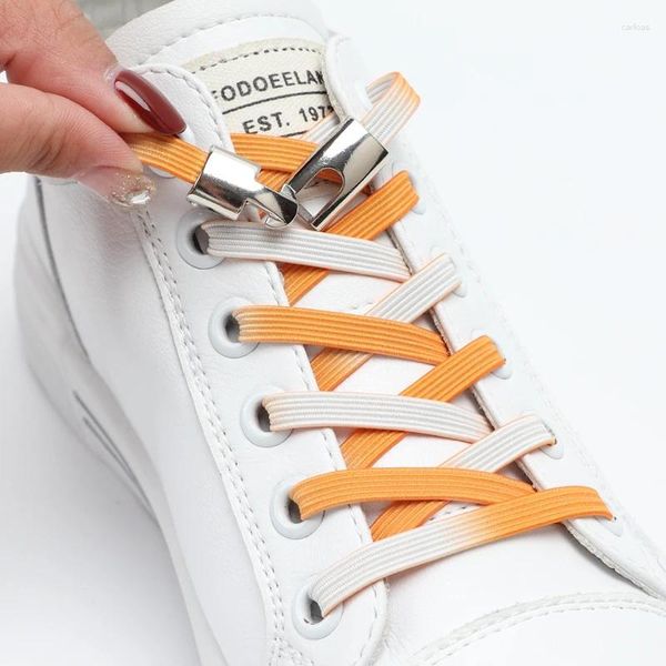 Peças de sapatos Shoes elásticas sem laços coloridos para tênis Lock de fivela de metal 1 Seco