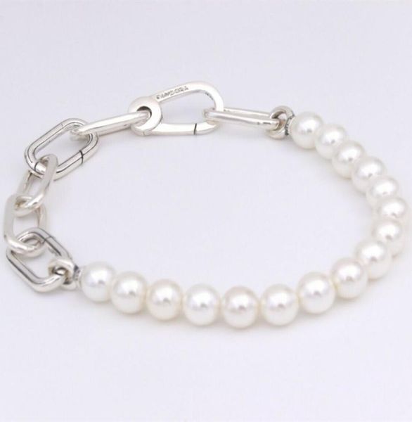 ME Frischwasser kultivierte Perle Armband Kette Schmuck 925 Sterling Silber Armbänder Frauen Charme Perlen Sets für P mit Logo Ale Bangle Birthday Geschenk 599694c019730620