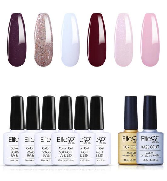 Elite99 8pcs Nagelgel Polnische Set Nägel Art Semi Permanent UV -Gel -Politur alle für Maniküre Nageldesign mit Basisbeschicht