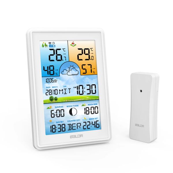 Stazioni meteorologiche meteorologiche wireless igrometro esterno termometro digitale mmhg barometro igrometro digitale allarme previsione meteorologica