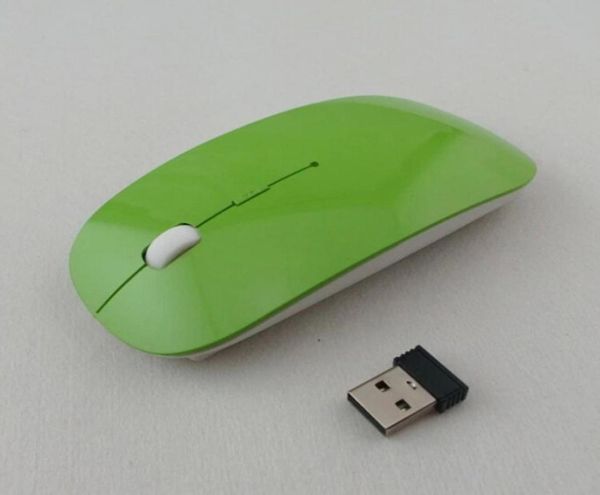 2018 Ultra Thin USB -оптическая беспроводная мышь 24G -приемник Super Slim Mouse для компьютерного ПК на рабочем столе 5 Candy Color1203592