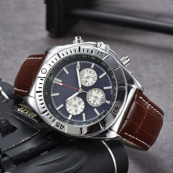 Alle Zifferblätter automatisch Date Männer Bentle Breitlin Uhren Luxus Fashion Mens Full Steel Band Quarz Bewegung Uhr