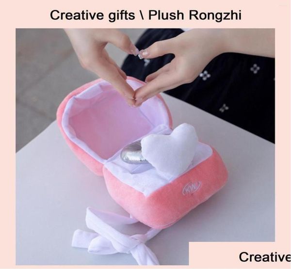 Decorações de Natal Decorações de Natal Caixa de anel rosa Plush Toy Love Diamond Surprise Prese