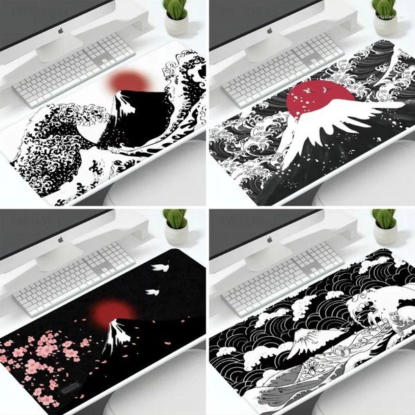 Tappeti estetici giapponesi neri mousepad creativo art laptop decorazioni per laptop pad di gioco domestico tappetino tastiera tastiera tastiera