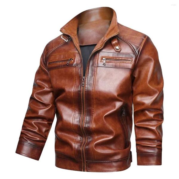 Ковры повседневные мотоциклевые пиджаки байкер -байкер кожаный слой бренд одежда для мужчин.