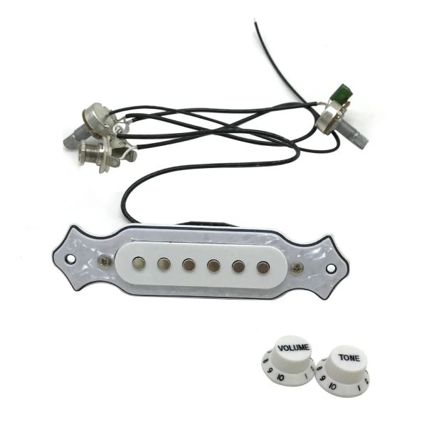 Accessoires vordrehgesteuerte 6string Single Coil Pickup Zigarrenbox Gitarren -Soundhole -Pickup -Geschirr mit Lautstärke- und Ton -Pot -Gitarrenzubehör