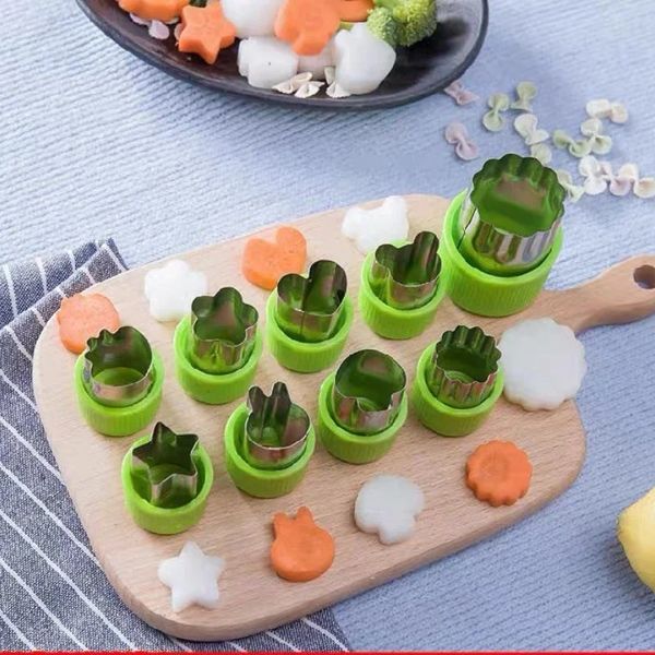 Sternform -Form Gemüse Cutter Plastikgriff tragbare Kochwerkzeuge Edelstahl Obst Schneidküchenküche Gadgets