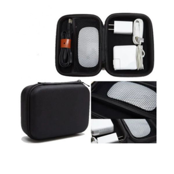 Bolsas Hard Eva Zipper Bag Digital Electronics Acessórios Travel Bag do celular carregador de dados USB Bolsa de armazenamento de fone de ouvido USB