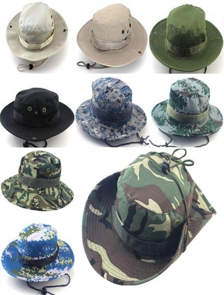 Cappelli da sole Cap Men Donne Cappello da secchio camuffato con pescatore a corda Panama Safari Boonie17056278