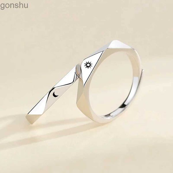Anelli di coppia 2 pezzi di sun moon amante anelli coppia anello aperto per coppie impegno di fidanzamento matrimoniale di San Valentino Gioielli WX