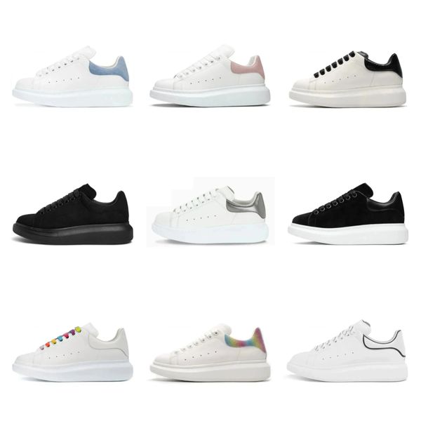 Nuova lusso Alexande RmCqueen Designer casual uomini Donne Sneaker scarpe Sole SOLE Aumenta triplo bianco in polvere in pelle scamosciata in pelle scamosciata per esterni casual