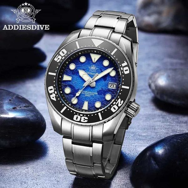 Другие часы Addiesdive Luxury Men Antique Dive NH35ment Автоматическое механическое сапфировое кристалл 20ATM водонепроницаемый BGW9 Супер светящийся T240508