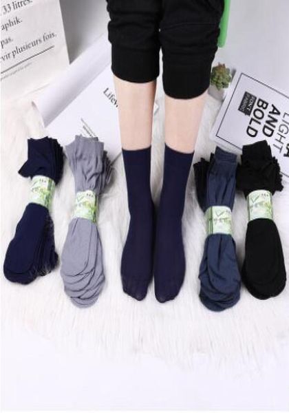 Männer Business -Strümpfe Sommer dünne Seidensocken Frühling Bambus Holzkohle Faser Elastische Socken bequem atmungsaktive Stretchstrümpfe 2923004