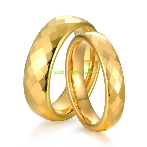 Poya em estoque altamente polido 4mm 6mm Casal de casal de parto de joalheria de joias de joias de ouro prateado tungstênio anel de carboneto para homens mulheres