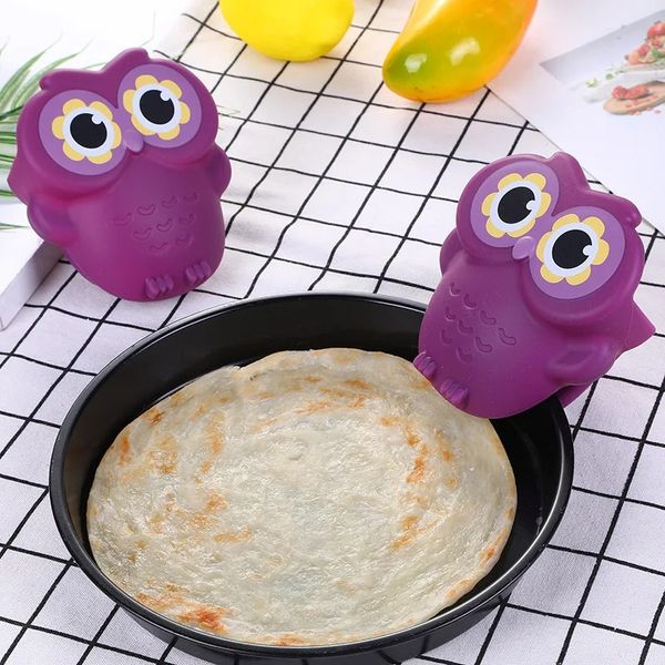 Creative Owl Silicone Microwave Forno Luvas Resistente ao calor Não deslizamento Luvas de cozinha Baking Acessórias de cozinha