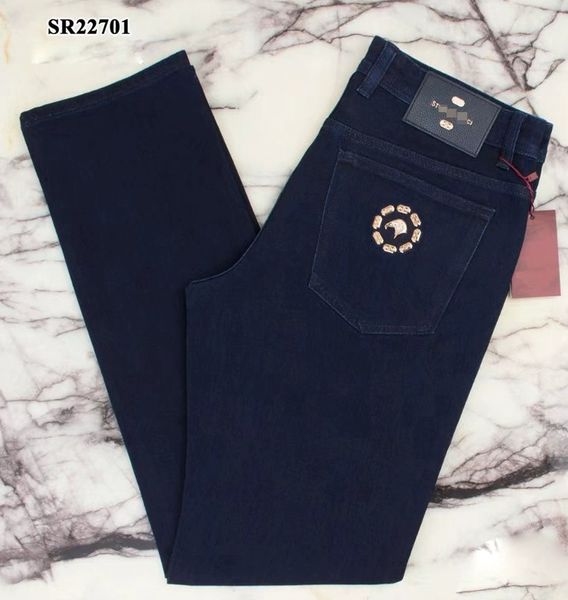 Männer Jeans Herbst und Winter Brioni Baumwollstickte britische dicke Hose