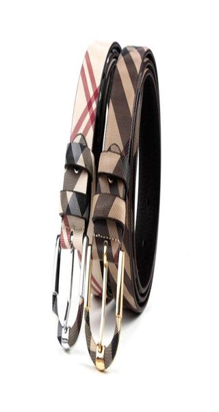 Novo Men039s e Women039s Cinturão de couro Fashion Checked Belt agulha Tipo de fivela casual Celrão de negócios Good Quali4886728