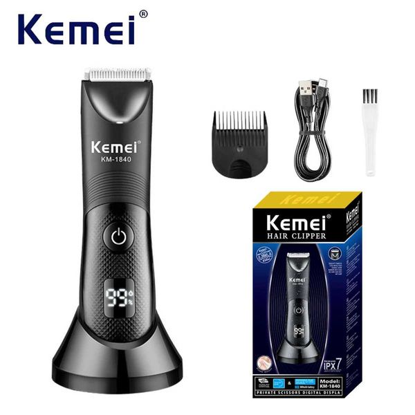 Razors Blades Kemei IPX7 wasserdichte Rasierer Privatbereich Elektrische LED-Anzeige Bikini KM-1840 Q240508