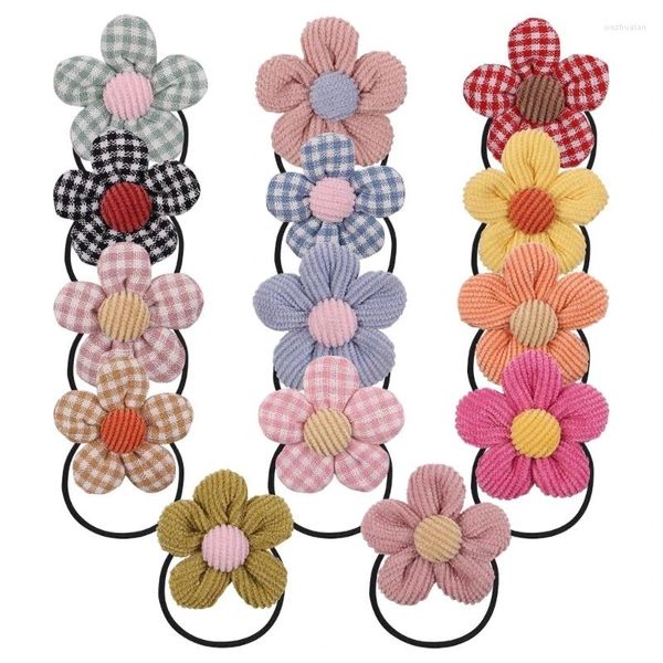 Acessórios para o cabelo faixas de flores para meninas de criança elástica cordas de cabana borracha infantil menina