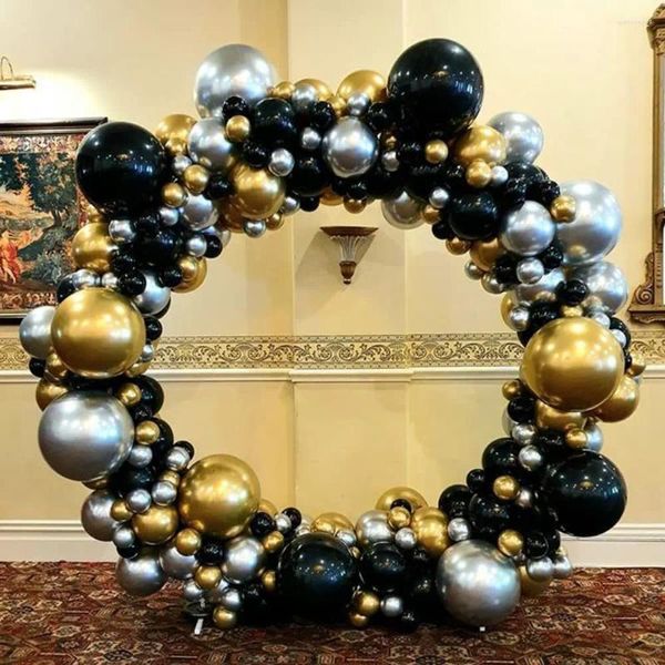 Decorazione per feste in palloncino nero e oro kit arco palloncini argento ghirlanda in lattice per i ragazzi del matrimonio compleanno