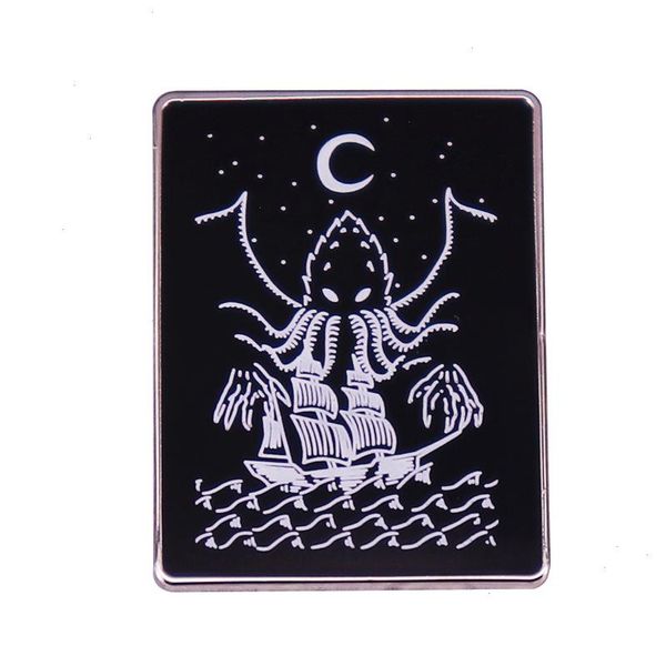 Nave pirata Octopus smalto Pin Moon and Stars Balch Badge Decoration Fashion Jewelry Accessori
