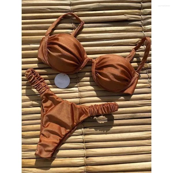 Kadın Mayo Cikini çelik Toe Bikini Set Seksi Split Mayo Seksi Sol Plaj Mavası Takım