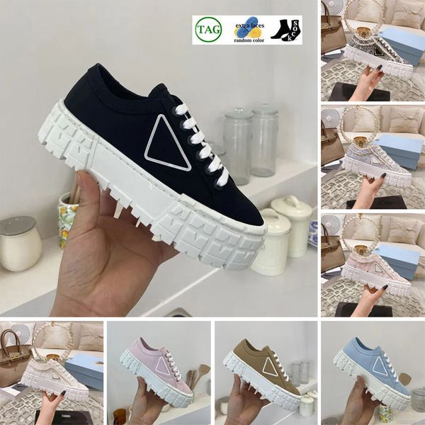 2024 Designer-Turnschuhe Gabardine Nylon Casual Shoes Brand Wheel Trainer Luxus Leinwand Sneaker Mode-Plattform Festkörperschuh 35-41