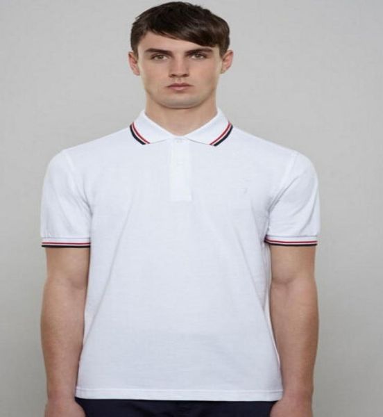 Fitness New Men039s London Brit Perry Polo Shirt for Men England Classic Solid Polos Magliette di cotone vestiti White1854689