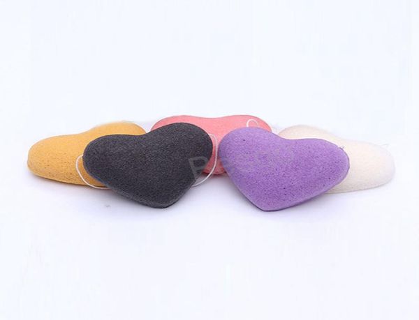 Konjac Facial Cleansing Puff Heart Facials Facials Limpe Sponge Konjac esfoliando banhos de terra esponjas Faculdades Ferramentas de maquiagem BH66294957616