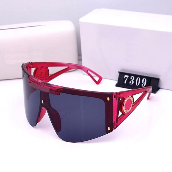 Óculos de sol polarizados de luxo Moda Big Frame Head Sunglass Shield One Piece Glasses Personaliza Sports Sports Sunglasses 2576