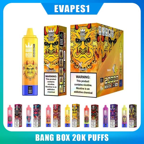 Original neuer Bangbox 20000 Einweg Vape Stift Pod Device Puff 20K wiederaufladbar optional E -Zigarette 26ml 12 Geschmack 850mAh Puff 20k 18k 15k gegen FIHP Waspe Vapme